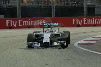 World © Octane Photographic Ltd. Friday 19th September 2014, Singapore Grand Prix, Marina Bay. - Formula 1 Practice 1. Mercedes AMG Petronas F1 W05 – Lewis Hamilton. Digital Ref: