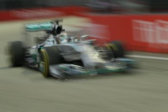 World © Octane Photographic Ltd. Friday 19th September 2014, Singapore Grand Prix, Marina Bay. - Formula 1 Practice 1. Mercedes AMG Petronas F1 W05 – Lewis Hamilton. Digital Ref: