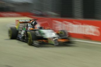 World © Octane Photographic Ltd. Friday 19th September 2014, Singapore Grand Prix, Marina Bay. - Formula 1 Practice 1. Sahara Force India VJM07 – Nico Hulkenburg. Digital Ref :