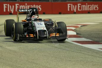 World © Octane Photographic Ltd. Friday 19th September 2014, Singapore Grand Prix, Marina Bay. - Formula 1 Practice 1. Sahara Force India VJM07 – Nico Hulkenburg. Digital Ref :