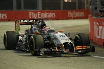 World © Octane Photographic Ltd. Friday 19th September 2014, Singapore Grand Prix, Marina Bay. - Formula 1 Practice 1. Sahara Force India VJM07 – Nico Hulkenburg. Digital Ref :