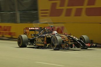 World © Octane Photographic Ltd. Friday 19th September 2014, Singapore Grand Prix, Marina Bay. - Formula 1 Practice 1. Lotus F1 Team E22 - Romain Grosjean. Digital Ref: