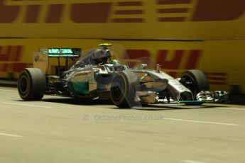 World © Octane Photographic Ltd. Friday 19th September 2014, Singapore Grand Prix, Marina Bay. - Formula 1 Practice 1. Mercedes AMG Petronas F1 W05 - Nico Rosberg. Digital Ref: