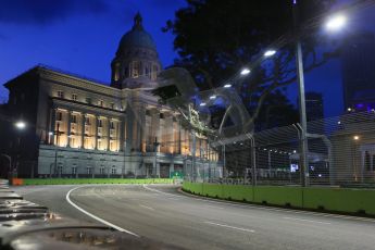 World © Octane Photographic Ltd. Friday 19th September 2014, Singapore Grand Prix, Marina Bay. Formula 1 Practice 1. Town hall. Digital Ref: