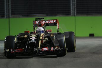 World © Octane Photographic Ltd. Friday 19th September 2014, Singapore Grand Prix, Marina Bay. - Formula 1 Practice 1. Lotus F1 Team E22 - Romain Grosjean. Digital Ref: