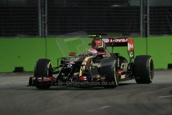 World © Octane Photographic Ltd. Friday 19th September 2014, Singapore Grand Prix, Marina Bay. - Formula 1 Practice 1. Lotus F1 Team E22 – Pastor Maldonado. Digital Ref: