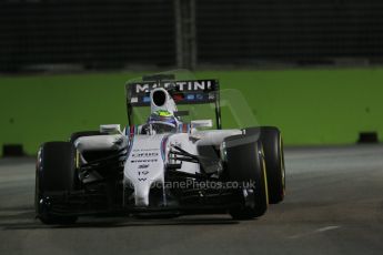 World © Octane Photographic Ltd. Friday 19th September 2014, Singapore Grand Prix, Marina Bay. - Formula 1 Practice 1. Williams Martini Racing FW36 – Felipe Massa. Digital Ref: