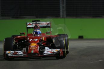 World © Octane Photographic Ltd. Friday 19th September 2014, Singapore Grand Prix, Marina Bay. - Formula 1 Practice 1. Scuderia Ferrari F14T - Fernando Alonso. Digital Ref: