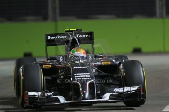 World © Octane Photographic Ltd. Friday 19th September 2014, Singapore Grand Prix, Marina Bay. - Formula 1 Practice 1. Sauber C33 – Esteban Gutierrez. Digital Ref :