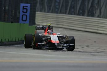 World © Octane Photographic Ltd. Friday 19th September 2014, Singapore Grand Prix, Marina Bay. - Formula 1 Practice 1. Marussia F1 Team MR03 – Max Chilton. Digital Ref: