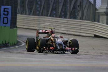 World © Octane Photographic Ltd. Friday 19th September 2014, Singapore Grand Prix, Marina Bay. - Formula 1 Practice 1. Lotus F1 Team E22 – Pastor Maldonado. Digital Ref: