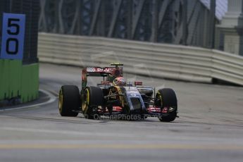 World © Octane Photographic Ltd. Friday 19th September 2014, Singapore Grand Prix, Marina Bay. - Formula 1 Practice 1. Lotus F1 Team E22 – Pastor Maldonado. Digital Ref: