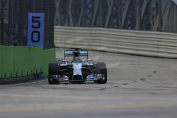 World © Octane Photographic Ltd. Friday 19th September 2014, Singapore Grand Prix, Marina Bay. - Formula 1 Practice 1. Mercedes AMG Petronas F1 W05 - Nico Rosberg. Digital Ref: