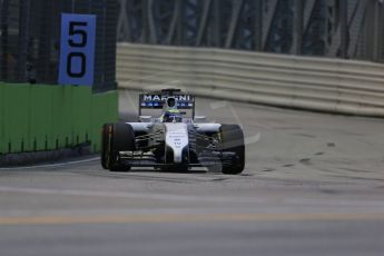 World © Octane Photographic Ltd. Friday 19th September 2014, Singapore Grand Prix, Marina Bay. - Formula 1 Practice 1. Williams Martini Racing FW36 – Felipe Massa. Digital Ref: