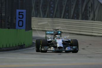 World © Octane Photographic Ltd. Friday 19th September 2014, Singapore Grand Prix, Marina Bay. - Formula 1 Practice 1. Mercedes AMG Petronas F1 W05 – Lewis Hamilton. Digital Ref: