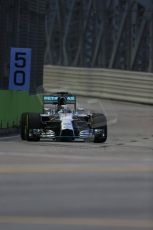 World © Octane Photographic Ltd. Friday 19th September 2014, Singapore Grand Prix, Marina Bay. - Formula 1 Practice 1. Mercedes AMG Petronas F1 W05 – Lewis Hamilton. Digital Ref: 1118LB1D9160