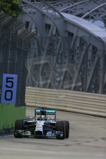 World © Octane Photographic Ltd. Friday 19th September 2014, Singapore Grand Prix, Marina Bay. - Formula 1 Practice 1. Mercedes AMG Petronas F1 W05 – Lewis Hamilton. Digital Ref: 1118LB1D9164