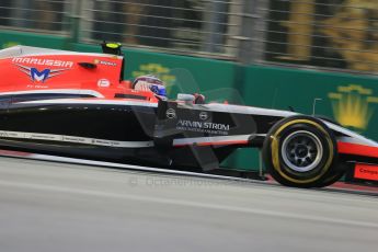 World © Octane Photographic Ltd. Friday 19th September 2014, Singapore Grand Prix, Marina Bay. - Formula 1 Practice 1. Marussia F1 Team MR03 – Max Chilton. Digital Ref: 1118LB1D9214