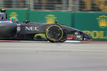 World © Octane Photographic Ltd. Friday 19th September 2014, Singapore Grand Prix, Marina Bay. - Formula 1 Practice 1. Sauber C33 – Esteban Gutierrez. Digital Ref : 1118LB1D9223