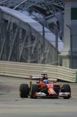 World © Octane Photographic Ltd. Friday 19th September 2014, Singapore Grand Prix, Marina Bay. - Formula 1 Practice 1. Scuderia Ferrari F14T - Fernando Alonso. Digital Ref: 1118LB1D9346