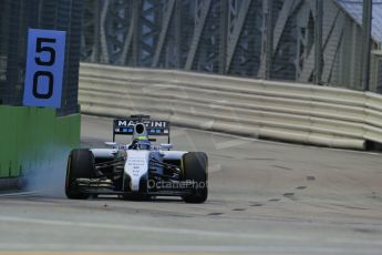 World © Octane Photographic Ltd. Friday 19th September 2014, Singapore Grand Prix, Marina Bay. - Formula 1 Practice 1. Williams Martini Racing FW36 – Felipe Massa. Digital Ref: 1118LB1D9419