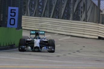 World © Octane Photographic Ltd. Friday 19th September 2014, Singapore Grand Prix, Marina Bay. - Formula 1 Practice 1. Mercedes AMG Petronas F1 W05 - Nico Rosberg. Digital Ref: 1118LB1D9442