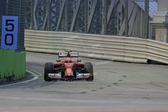 World © Octane Photographic Ltd. Friday 19th September 2014, Singapore Grand Prix, Marina Bay. - Formula 1 Practice 1. Scuderia Ferrari F14T – Kimi Raikkonen. Digital Ref: 1118LB1D9504