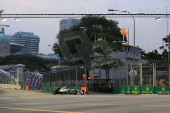 World © Octane Photographic Ltd. Friday 19th September 2014, Singapore Grand Prix, Marina Bay. - Formula 1 Practice 1. Mercedes AMG Petronas F1 W05 – Lewis Hamilton. Digital Ref: