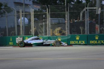 World © Octane Photographic Ltd. Friday 19th September 2014, Singapore Grand Prix, Marina Bay. - Formula 1 Practice 1. Mercedes AMG Petronas F1 W05 – Lewis Hamilton. Digital Ref: