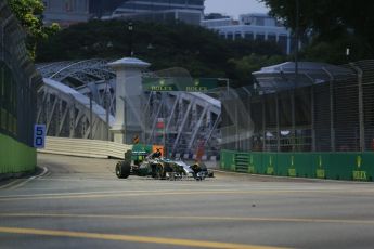 World © Octane Photographic Ltd. Friday 19th September 2014, Singapore Grand Prix, Marina Bay. - Formula 1 Practice 1. Mercedes AMG Petronas F1 W05 – Lewis Hamilton. Digital Ref: