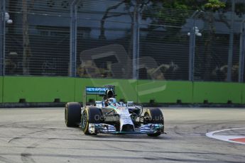 World © Octane Photographic Ltd. Friday 19th September 2014, Singapore Grand Prix, Marina Bay. - Formula 1 Practice 1. Mercedes AMG Petronas F1 W05 – Lewis Hamilton. Digital Ref: