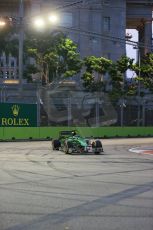 World © Octane Photographic Ltd. Friday 19th September 2014, Singapore Grand Prix, Marina Bay. - Formula 1 Practice 1. Caterham F1 Team CT05 – Kamui Kobayashi. Digital Ref: 1118LB1D9636