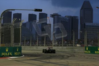 World © Octane Photographic Ltd. Friday 19th September 2014, Singapore Grand Prix, Marina Bay. - Formula 1 Practice 1. Lotus F1 Team E22 – Pastor Maldonado. Digital Ref: 1118LB1D9810