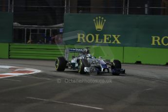 World © Octane Photographic Ltd. Friday 19th September 2014, Singapore Grand Prix, Marina Bay. - Formula 1 Practice 1. Mercedes AMG Petronas F1 W05 – Lewis Hamilton. Digital Ref: 1118LB1D9881