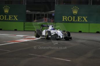 World © Octane Photographic Ltd. Friday 19th September 2014, Singapore Grand Prix, Marina Bay. - Formula 1 Practice 1. Williams Martini Racing FW36 – Felipe Massa. Digital Ref: 1118LB1D9892