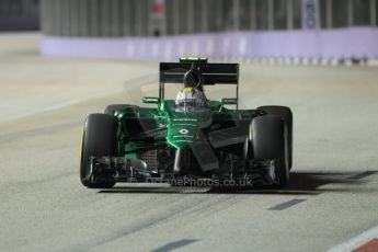 World © Octane Photographic Ltd. Friday 19th September 2014, Singapore Grand Prix, Marina Bay. - Formula 1 Practice 2. Caterham F1 Team CT05 – Marcus Ericsson. Digital Ref: