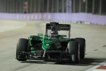 World © Octane Photographic Ltd. Friday 19th September 2014, Singapore Grand Prix, Marina Bay. - Formula 1 Practice 2. Caterham F1 Team CT05 – Kamui Kobayashi. Digital Ref: