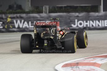 World © Octane Photographic Ltd. Friday 19th September 2014, Singapore Grand Prix, Marina Bay. - Formula 1 Practice 2. Lotus F1 Team E22 – Pastor Maldonado. Digital Ref: