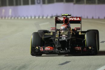 World © Octane Photographic Ltd. Friday 19th September 2014, Singapore Grand Prix, Marina Bay. - Formula 1 Practice 2. Lotus F1 Team E22 – Pastor Maldonado. Digital Ref: