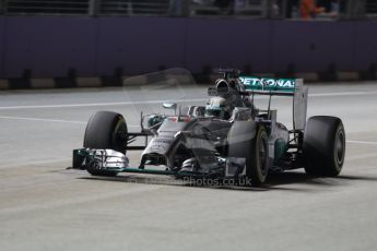 World © Octane Photographic Ltd. Friday 19th September 2014, Singapore Grand Prix, Marina Bay. - Formula 1 Practice 2. Mercedes AMG Petronas F1 W05 – Lewis Hamilton. Digital Ref: