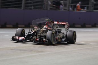 World © Octane Photographic Ltd. Friday 19th September 2014, Singapore Grand Prix, Marina Bay. - Formula 1 Practice 2. Lotus F1 Team E22 – Pastor Maldonado. Digital Ref: