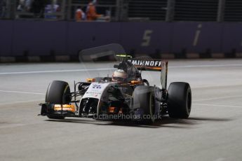 World © Octane Photographic Ltd. Friday 19th September 2014, Singapore Grand Prix, Marina Bay. - Formula 1 Practice 2. Sahara Force India VJM07 – Sergio Perez. Digital Ref: