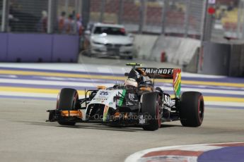 World © Octane Photographic Ltd. Friday 19th September 2014, Singapore Grand Prix, Marina Bay. - Formula 1 Practice 2. Sahara Force India VJM07 – Sergio Perez. Digital Ref: