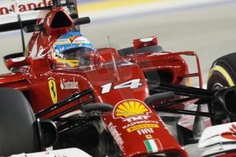 World © Octane Photographic Ltd. Friday 19th September 2014, Singapore Grand Prix, Marina Bay. - Formula 1 Practice 2. Scuderia Ferrari F14T - Fernando Alonso. Digital Ref: