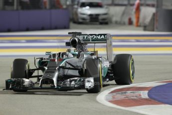 World © Octane Photographic Ltd. Friday 19th September 2014, Singapore Grand Prix, Marina Bay. - Formula 1 Practice 2. Mercedes AMG Petronas F1 W05 – Lewis Hamilton. Digital Ref: