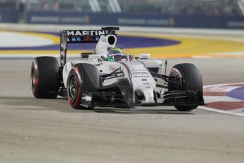 World © Octane Photographic Ltd. Friday 19th September 2014, Singapore Grand Prix, Marina Bay. - Formula 1 Practice 2. Williams Martini Racing FW36 – Felipe Massa. Digital Ref: