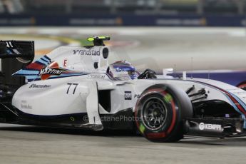 World © Octane Photographic Ltd. Friday 19th September 2014, Singapore Grand Prix, Marina Bay. - Formula 1 Practice 2. Williams Martini Racing FW36 – Valtteri Bottas. Digital Ref: