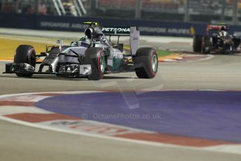 World © Octane Photographic Ltd. Friday 19th September 2014, Singapore Grand Prix, Marina Bay. - Formula 1 Practice 2. Mercedes AMG Petronas F1 W05 - Nico Rosberg. Digital Ref: