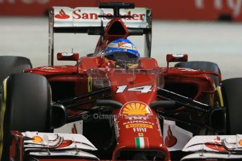 World © Octane Photographic Ltd. Friday 19th September 2014, Singapore Grand Prix, Marina Bay. - Formula 1 Practice 2. Scuderia Ferrari F14T - Fernando Alonso. Digital Ref: