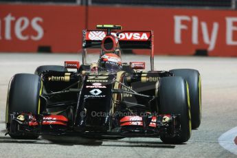 World © Octane Photographic Ltd. Friday 19th September 2014, Singapore Grand Prix, Marina Bay. - Formula 1 Practice 2. Lotus F1 Team E22 – Pastor Maldonado. Digital Ref: